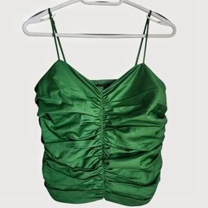 Dynamite Green Ruched Poplin Tank Top – Size M